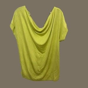 NEW H by Halston Open-Back Short Sleeve Blouse Lime Green 
Size 2X